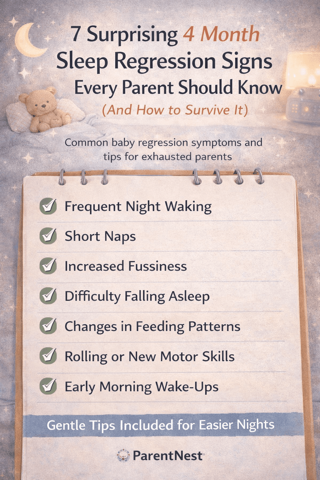 4 month sleep regression signs infographic