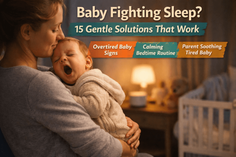 baby fighting sleep while rubbing eyes