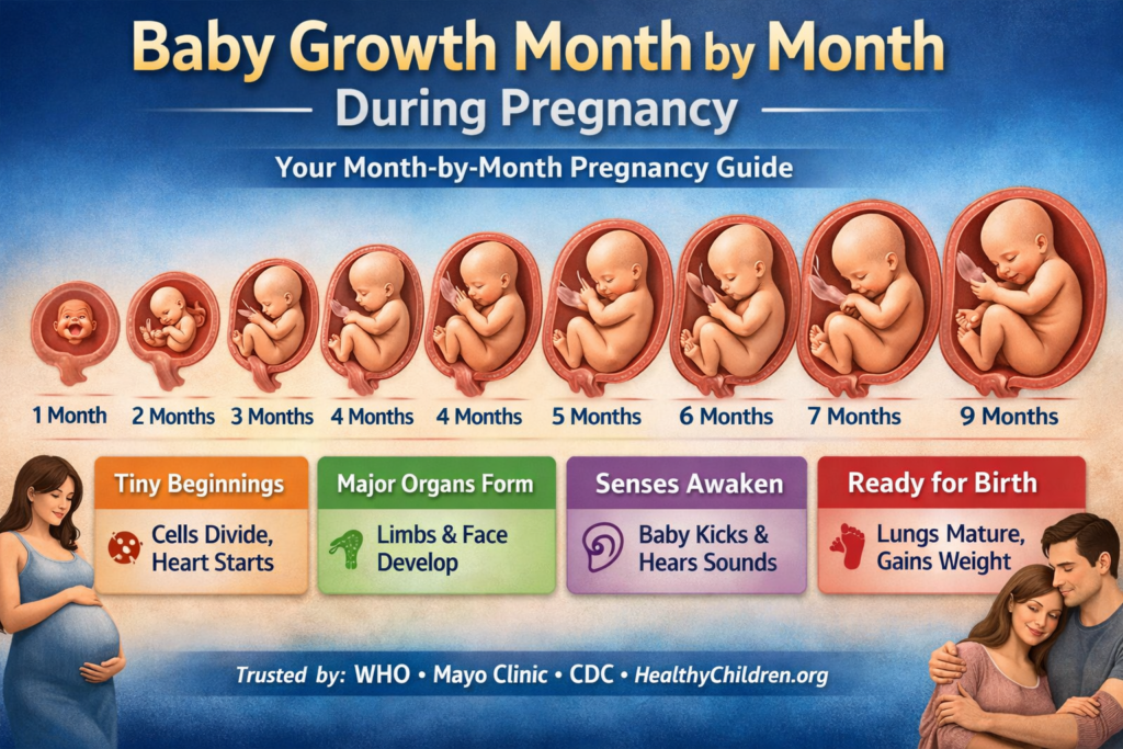pregnancy development timeline illustration