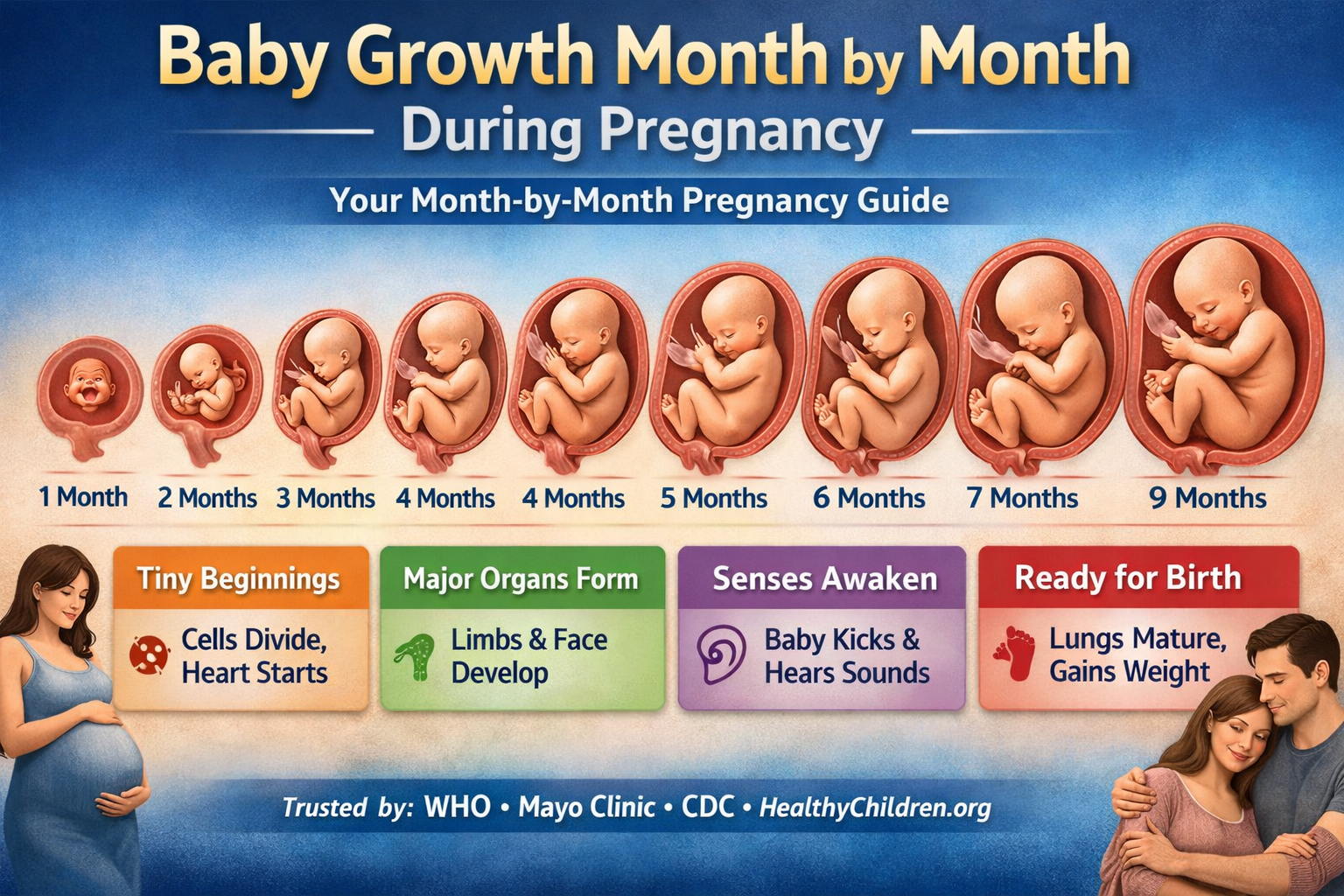 pregnancy development timeline illustration