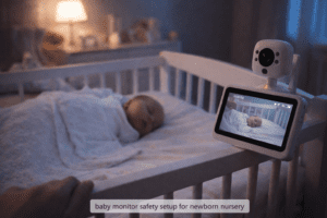 baby monitor safety setup for newborn nursery