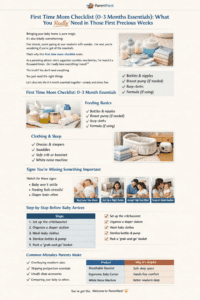 first time mom checklist newborn essentials nursery setup