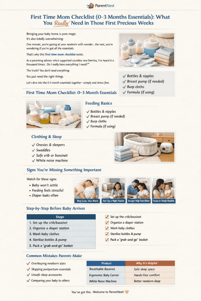 first time mom checklist newborn essentials nursery setup