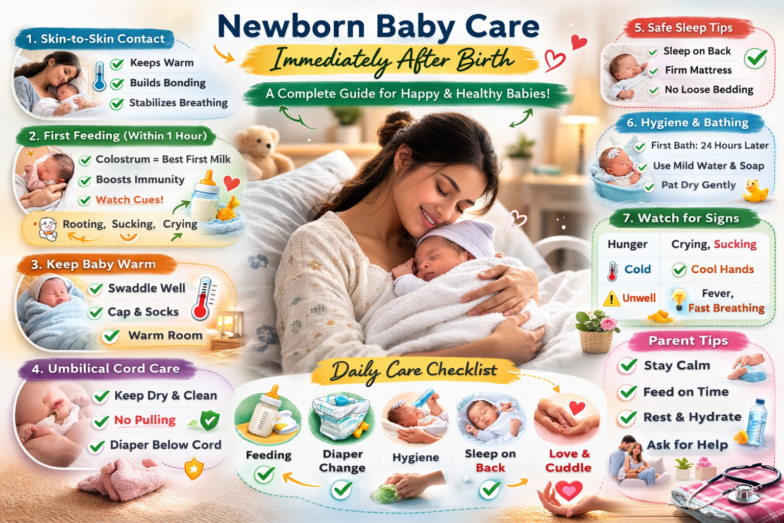 newborn baby care immediately after birth skin to skin