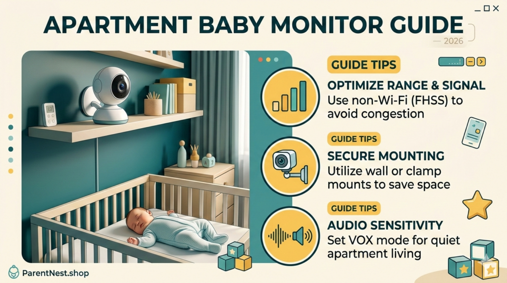 One receiver best baby monitor for small apartment with wide lens