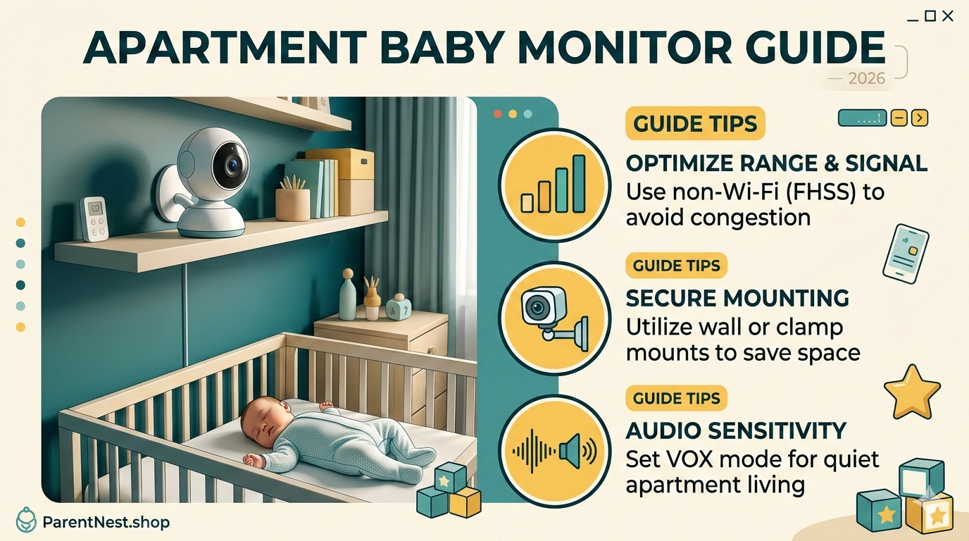 One receiver best baby monitor for small apartment with wide lens