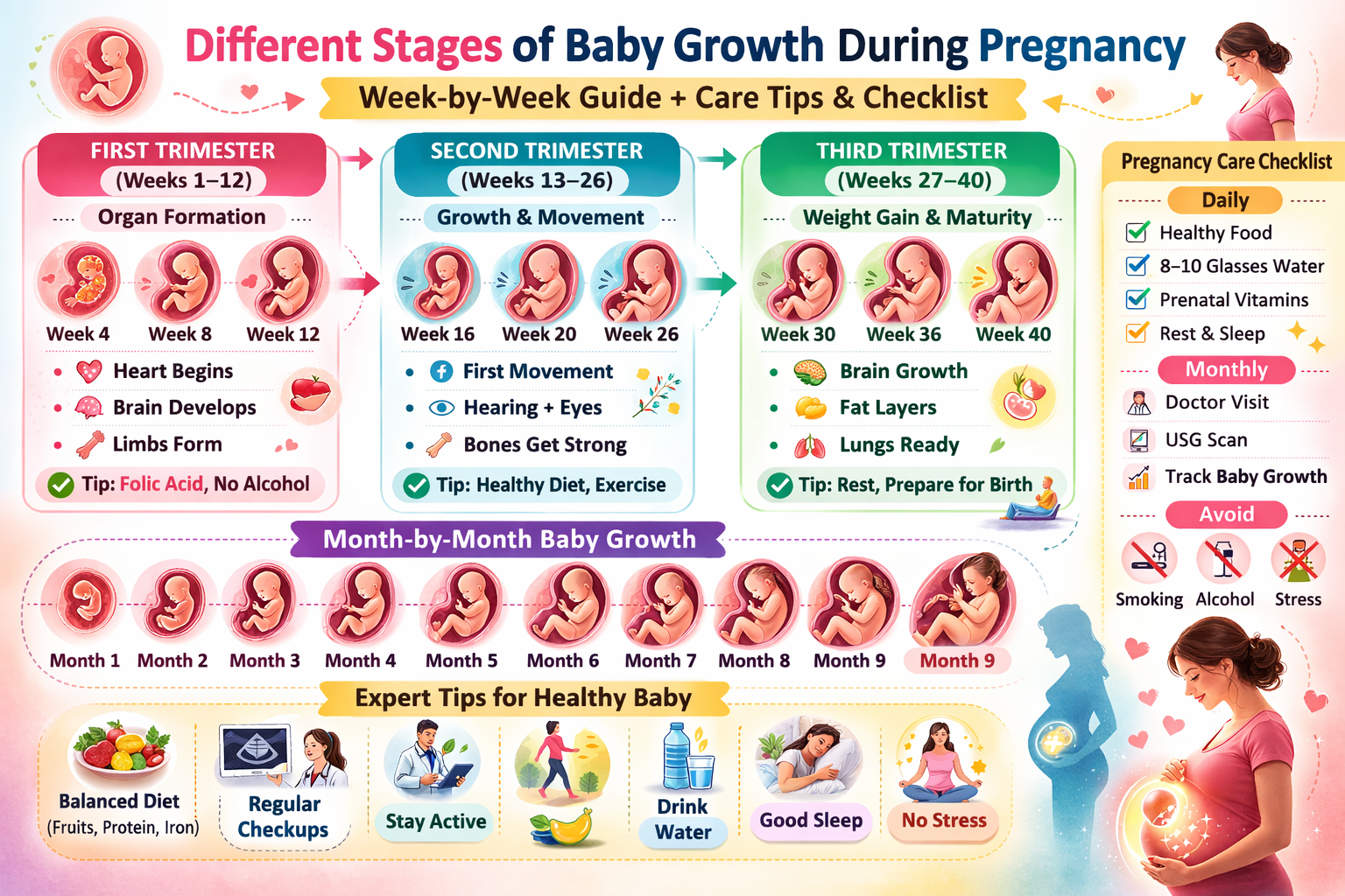 month by month baby growth during pregnancy diagram