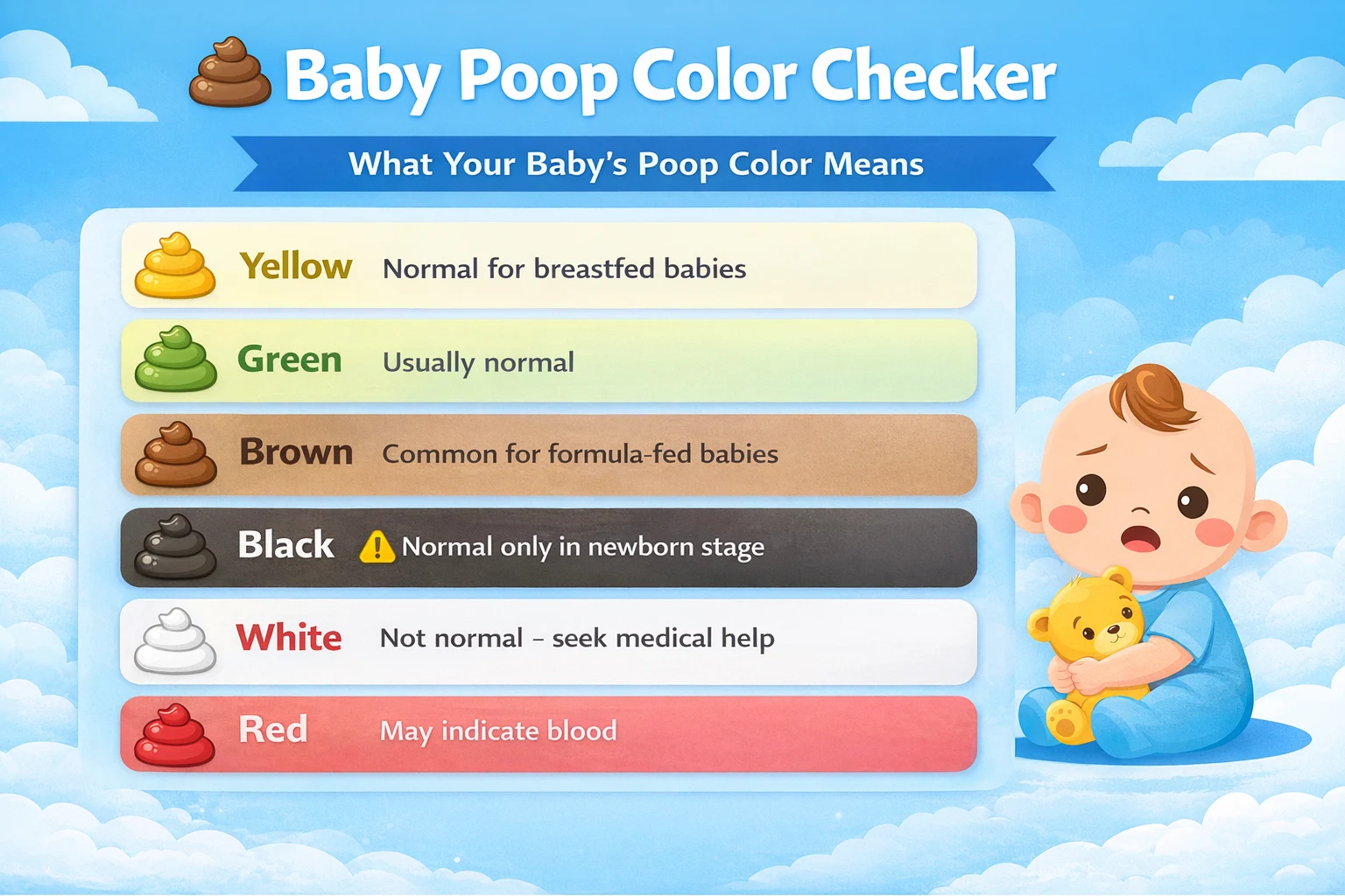 baby poop color chart meaning