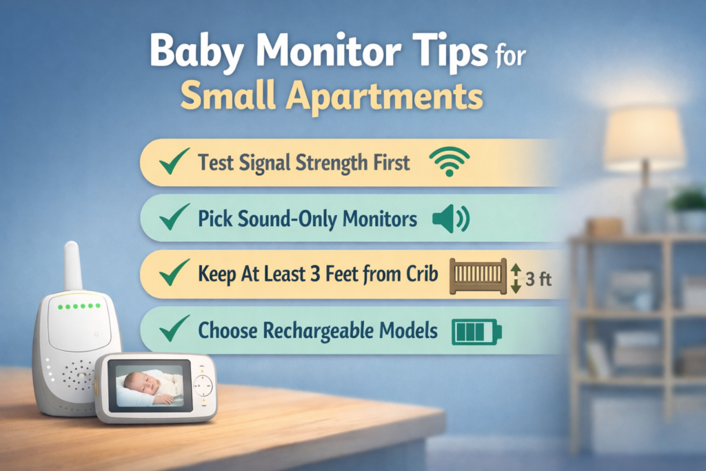 parent using best baby monitor for small apartment