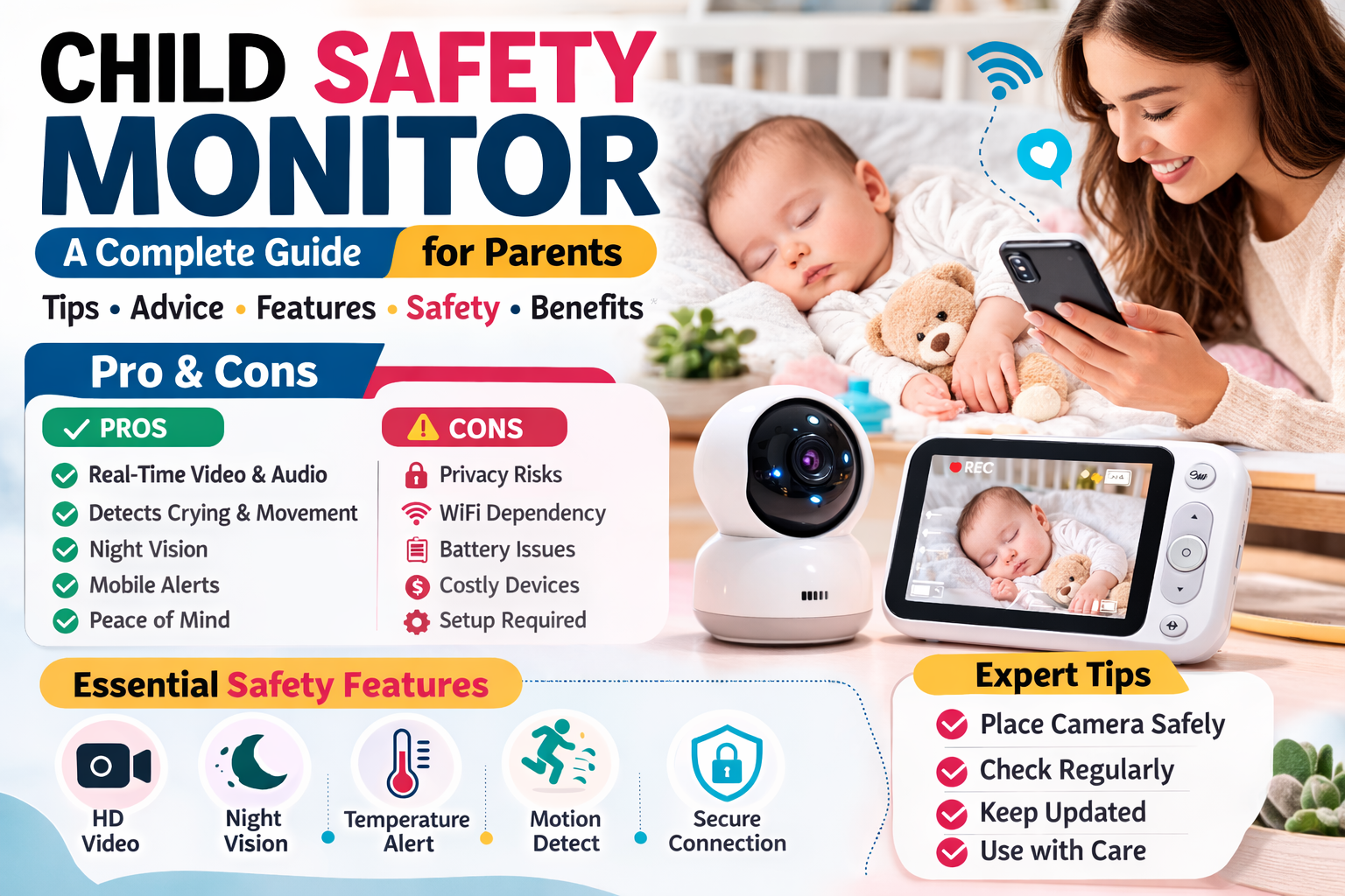 smart child safety monitor in baby room