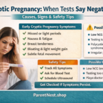 cryptic pregnancy symptoms negative pregnancy test early signs