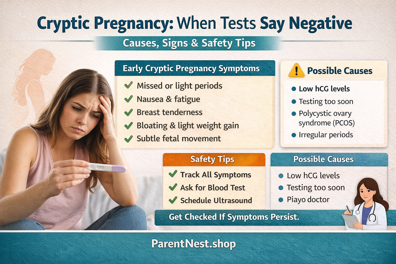cryptic pregnancy symptoms negative pregnancy test early signs