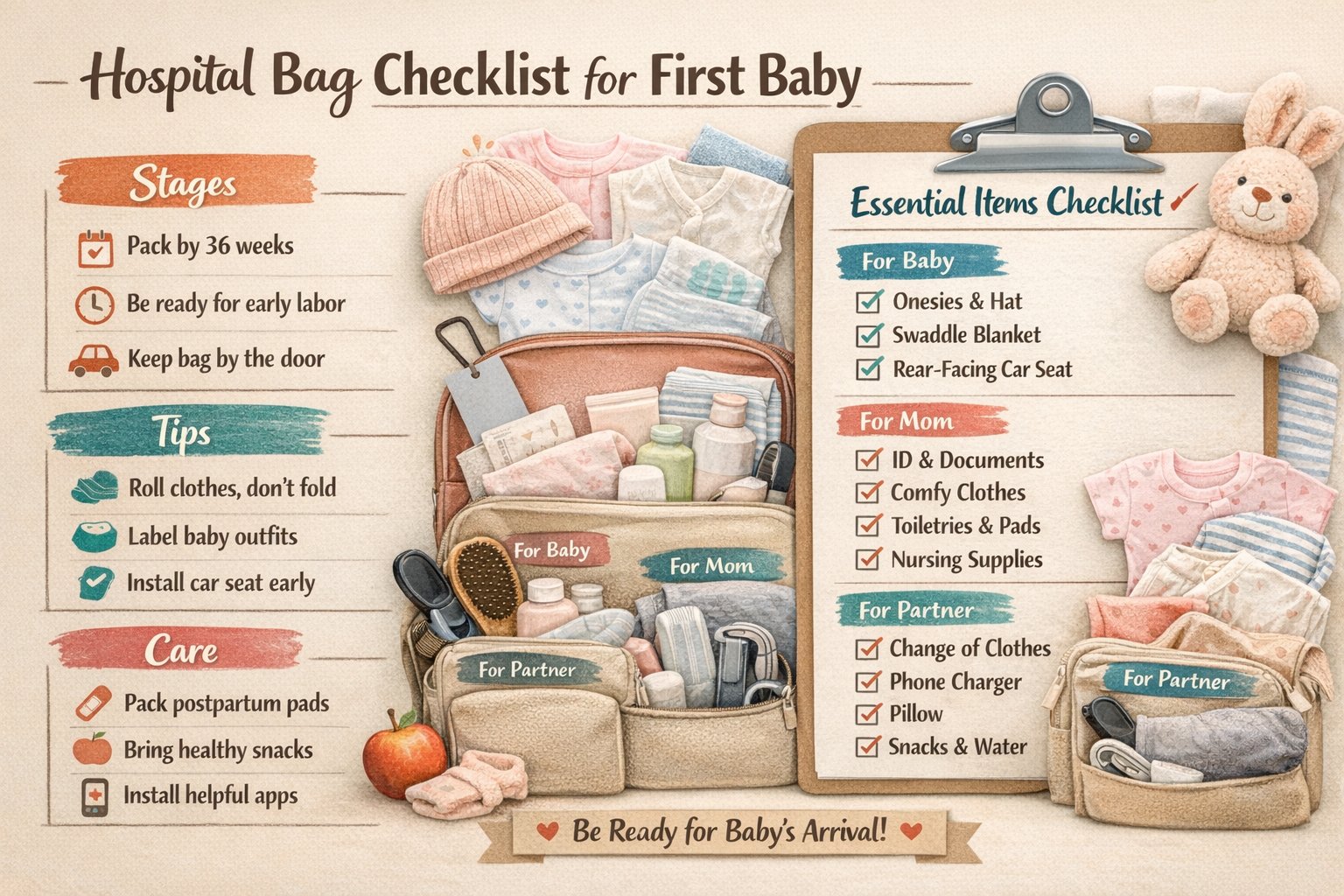 hospital bag checklist for first baby newborn essentials