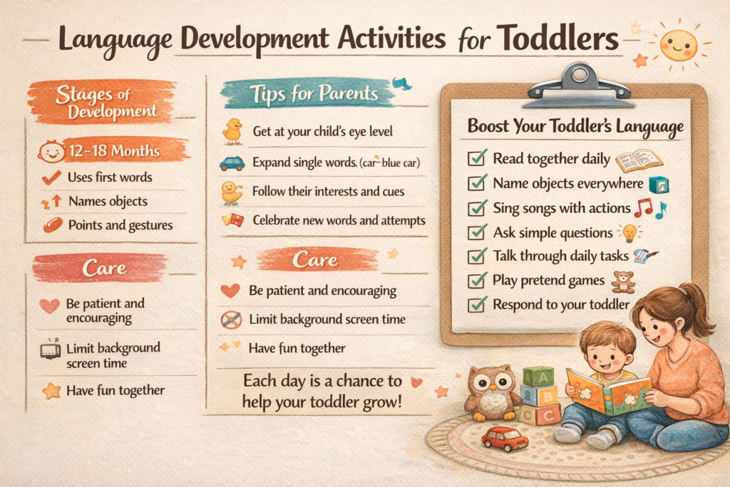 language development activities for toddlers daily routine learning
