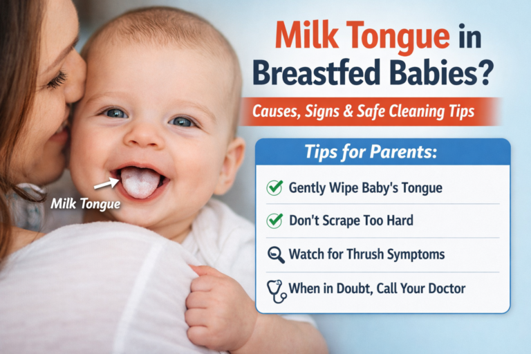 milk residue on baby tongue breastfeeding