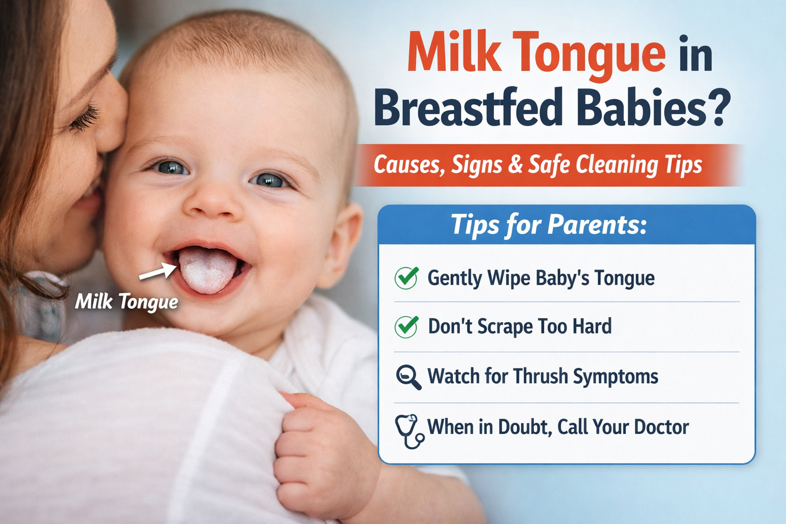 milk residue on baby tongue breastfeeding