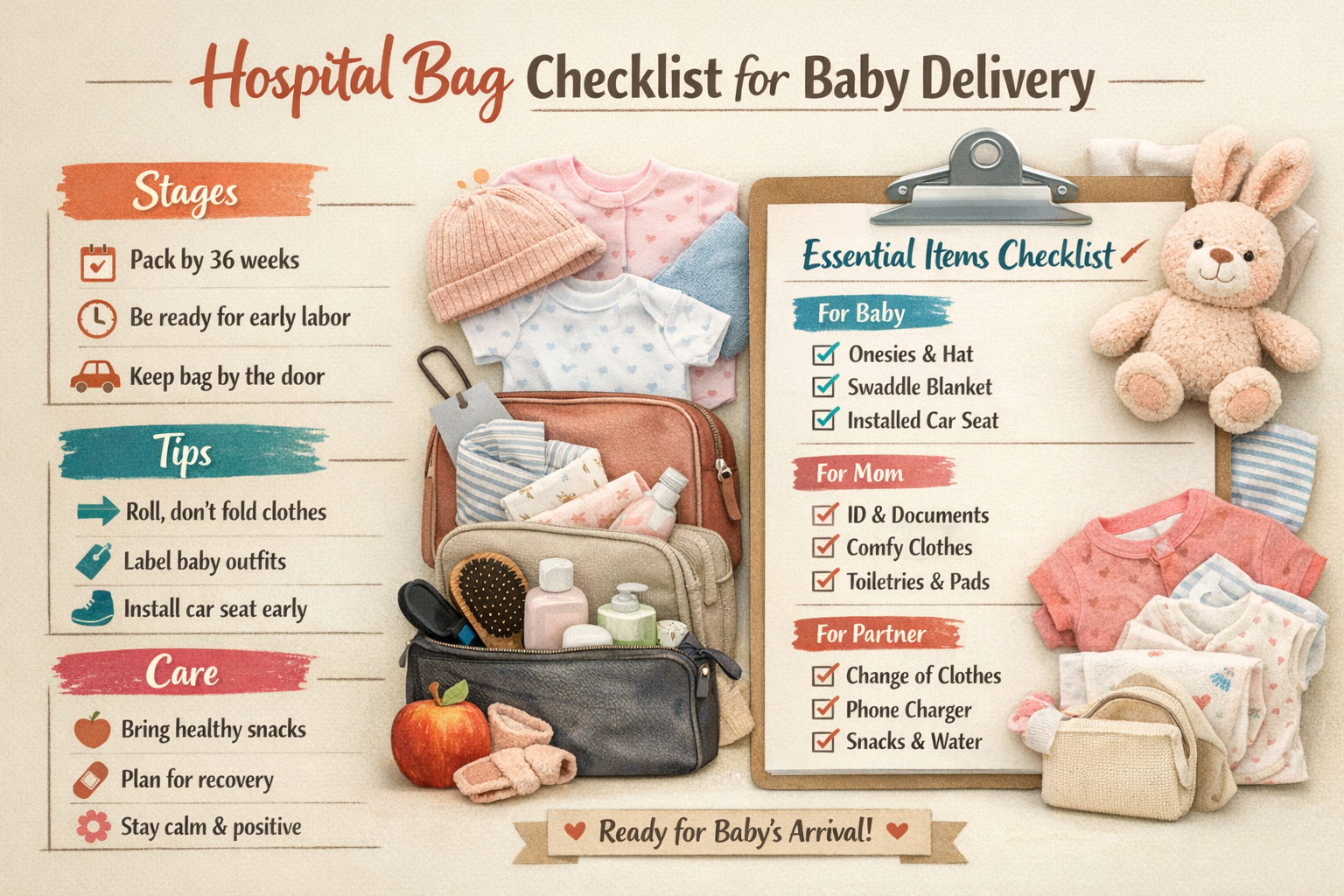 what to pack in hospital bag for baby delivery newborn outfit