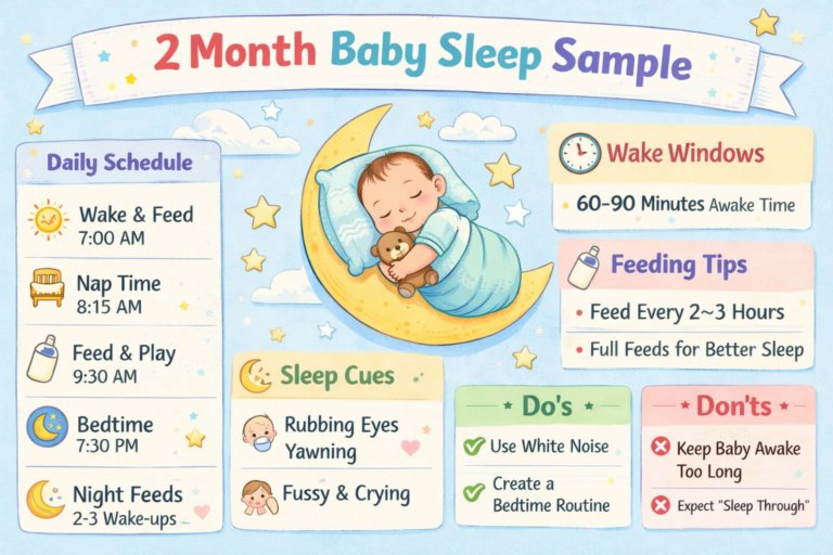 2 month baby sleep schedule sample nap guide