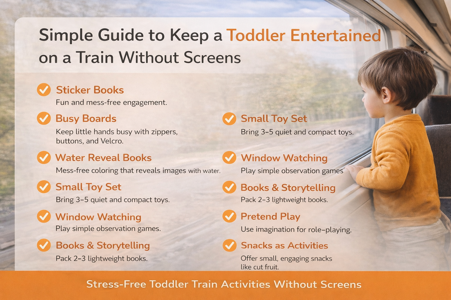 toddler travel kit for screen free train journey