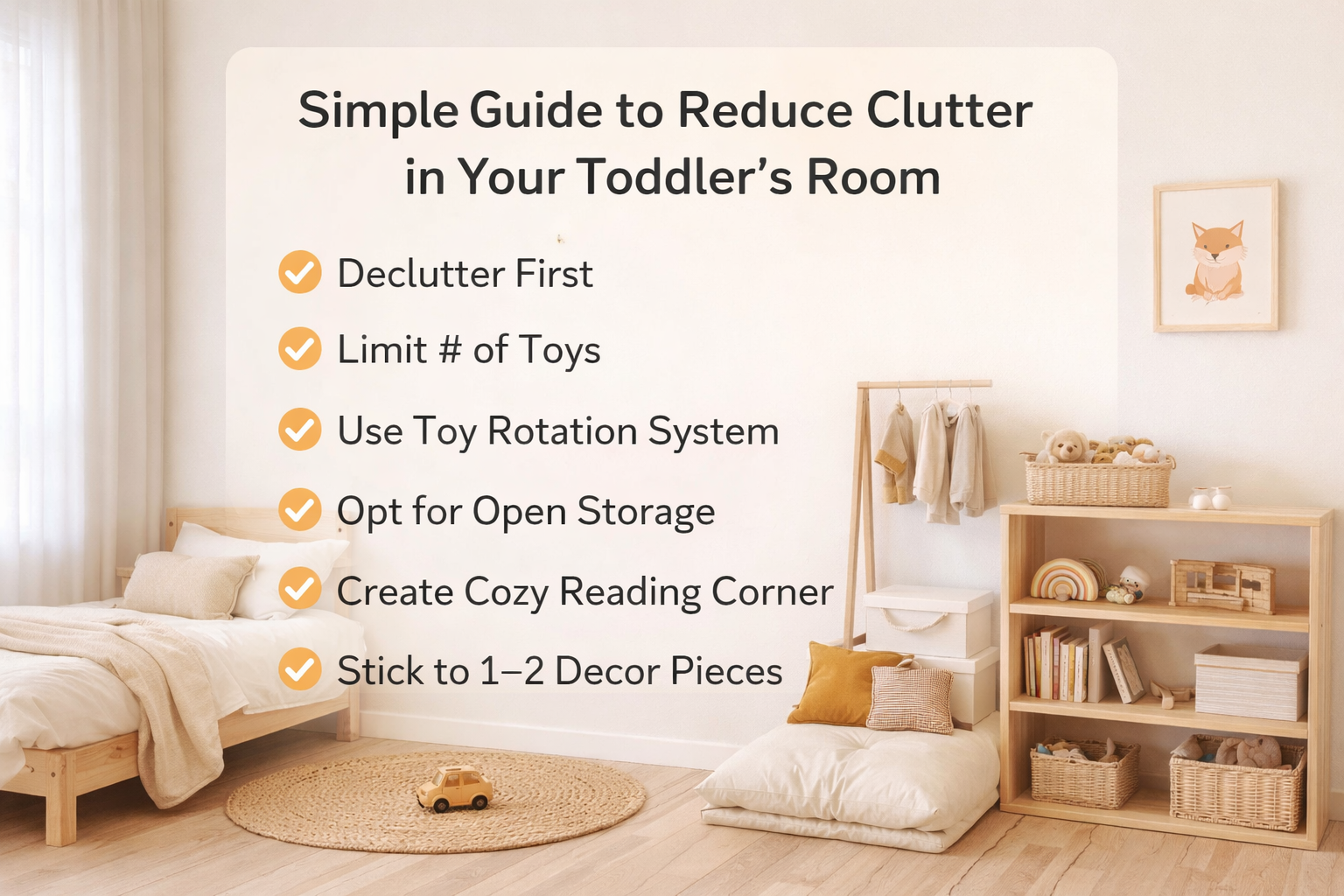clutter-free toddler room setup