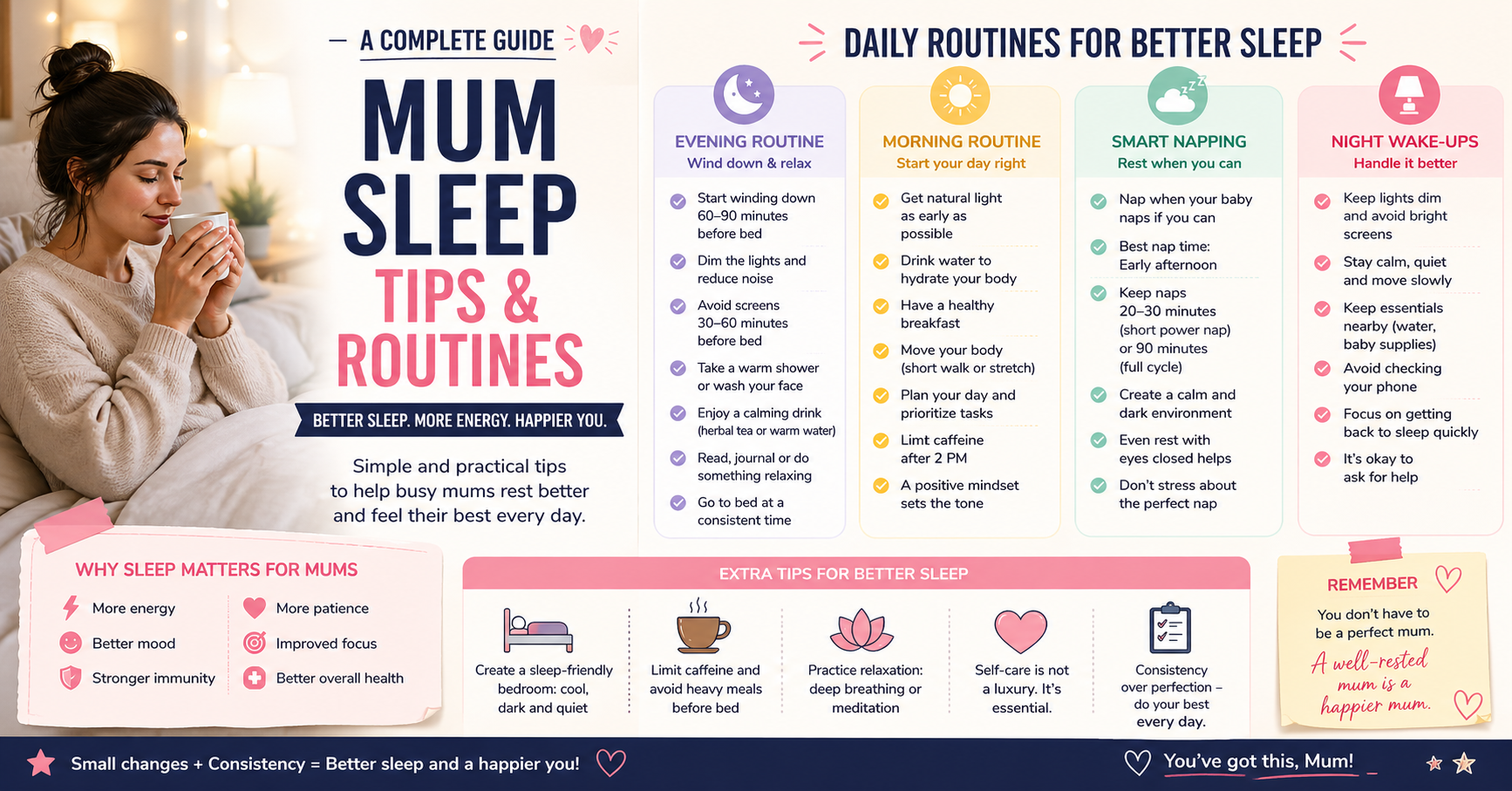 how to sleep better as a mum