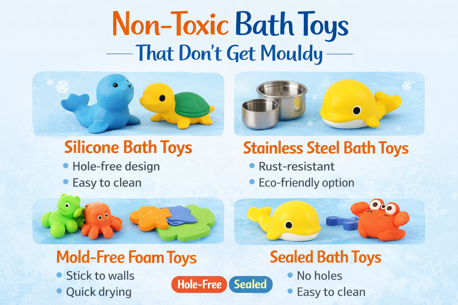 safe bath toys that don't get mouldy for toddlers