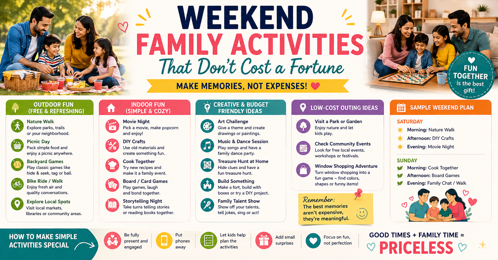 Weekend Family Activities That Don't Cost a Fortune (50+ Real Ideas for Every Age)