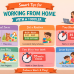 toddler play area near home office setup