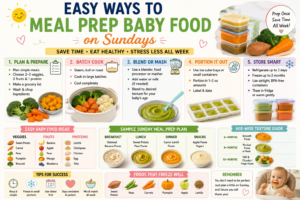 sunday baby food meal prep 1 hour schedule infographic step by step
