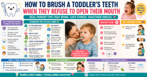 how to brush toddler teeth when they refuse parent at sink