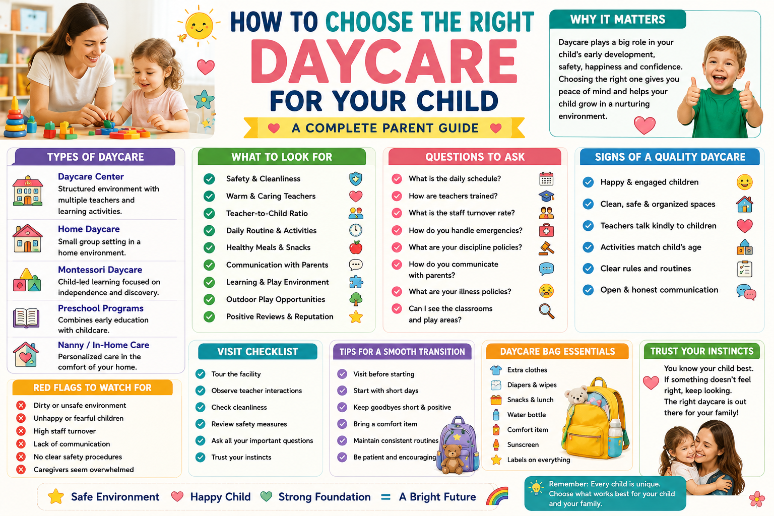'How to choose the right daycare for your child: parent and toddler arriving at a welcoming nursery'