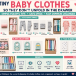 'How to fold tiny baby clothes step by step on a white table