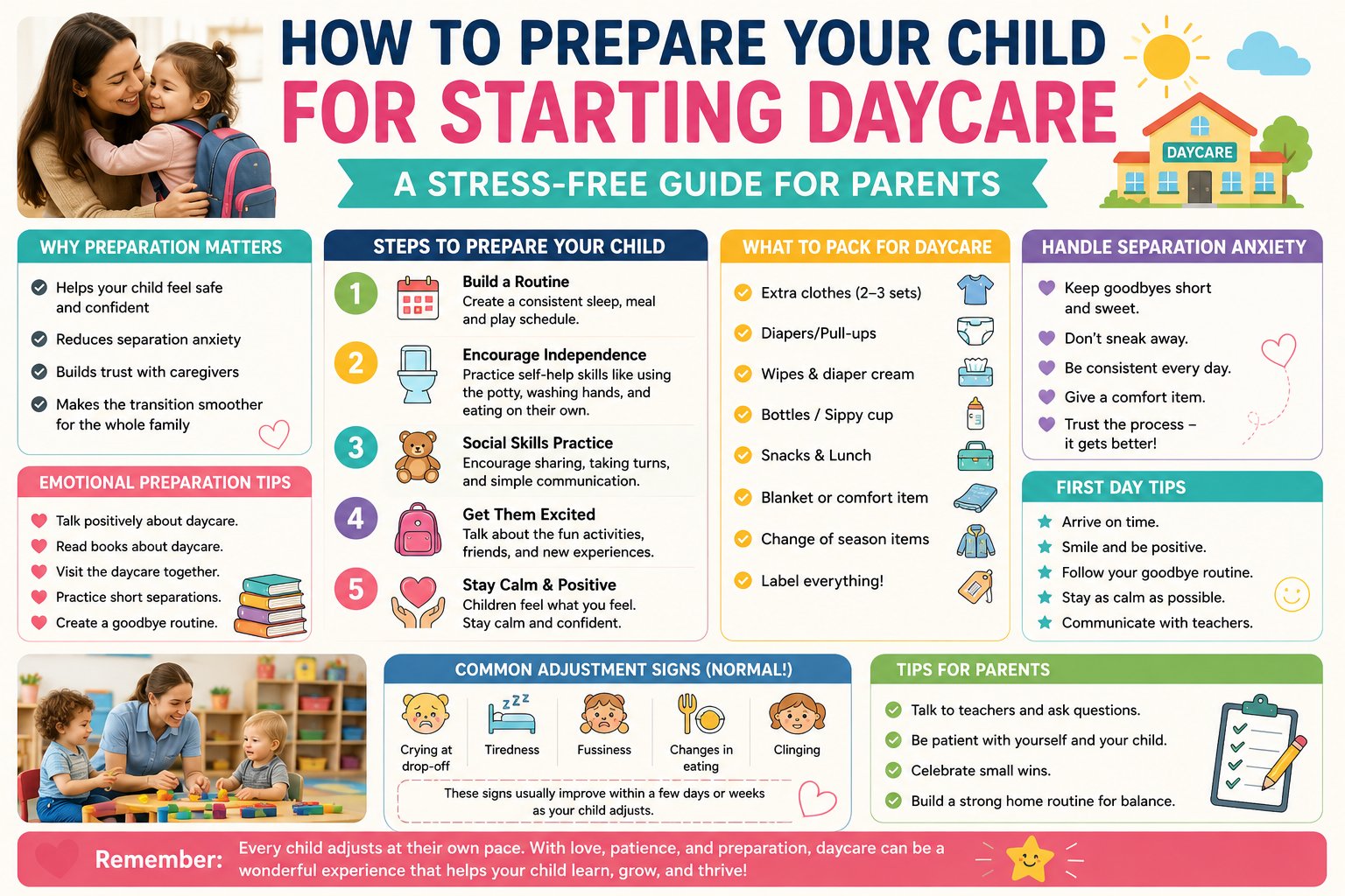 How to prepare your child for starting daycare: parent and toddler reading a daycare book together at home