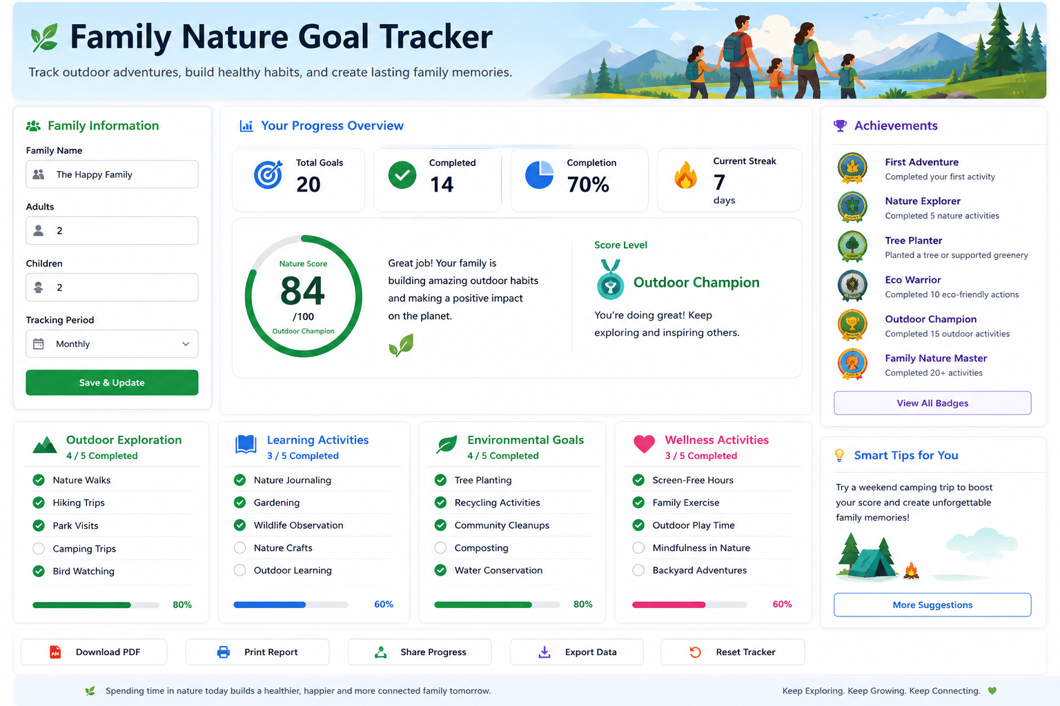 outdoor activity tracker for families