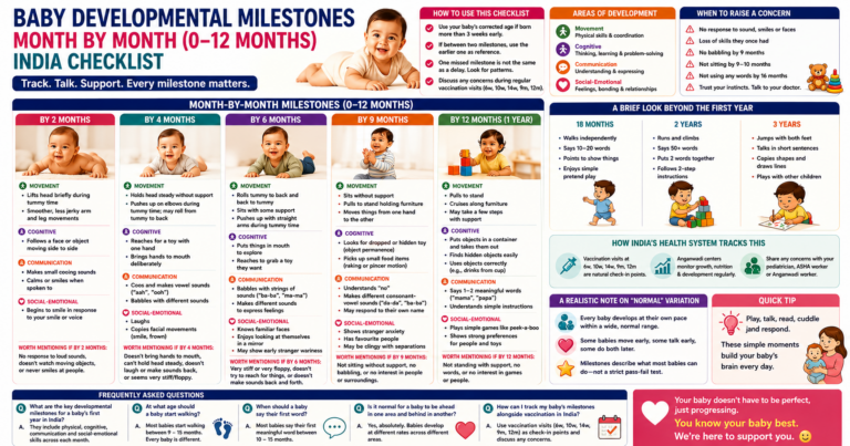 Baby Developmental Milestones Month by Month India Checklist