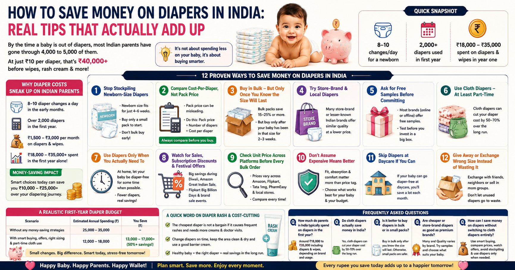 Diapers are one of those baby expenses that never feels