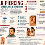 Baby ear piercing tradition and safety in India with gold earrings
