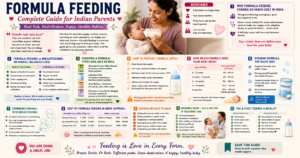 Parent safely preparing baby formula bottle in India