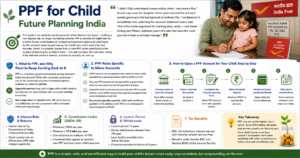 Parent opening PPF account passbook for child's future planning in India