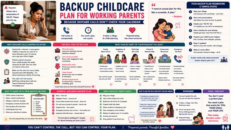 Backup babysitter caring for sick toddler at home