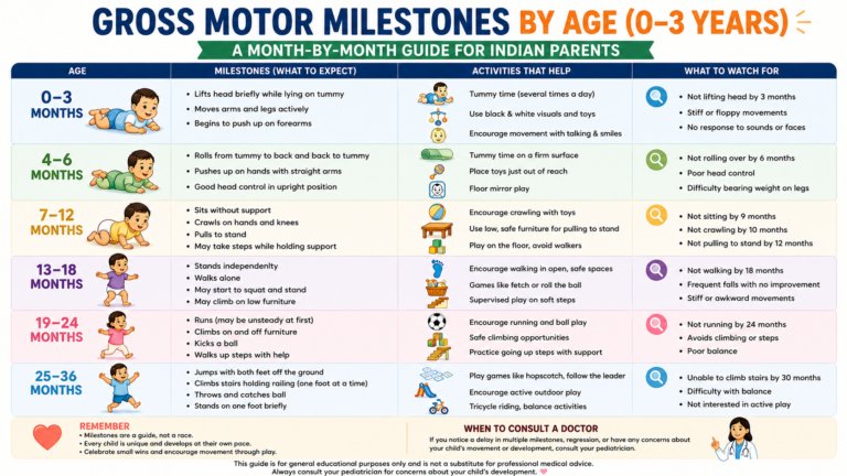 Gross motor vs fine motor skills comparison chart for parents