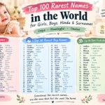 top 100 rarest names in the world girls and boy