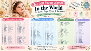 top 100 rarest names in the world girls and boy