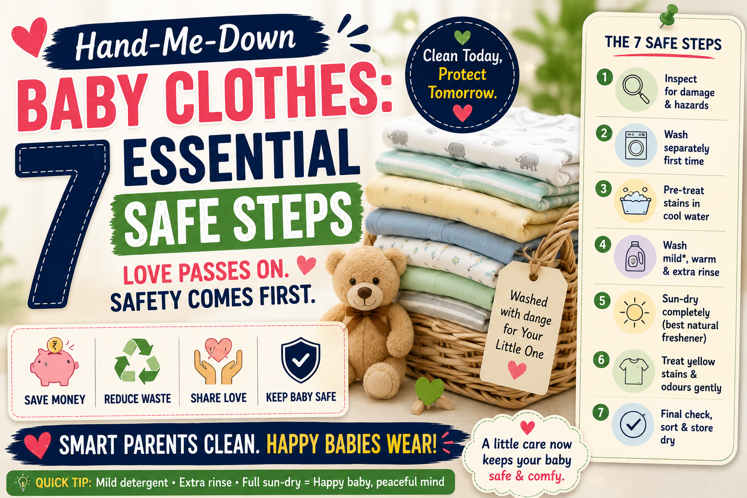 hand-me-down baby clothes before washing